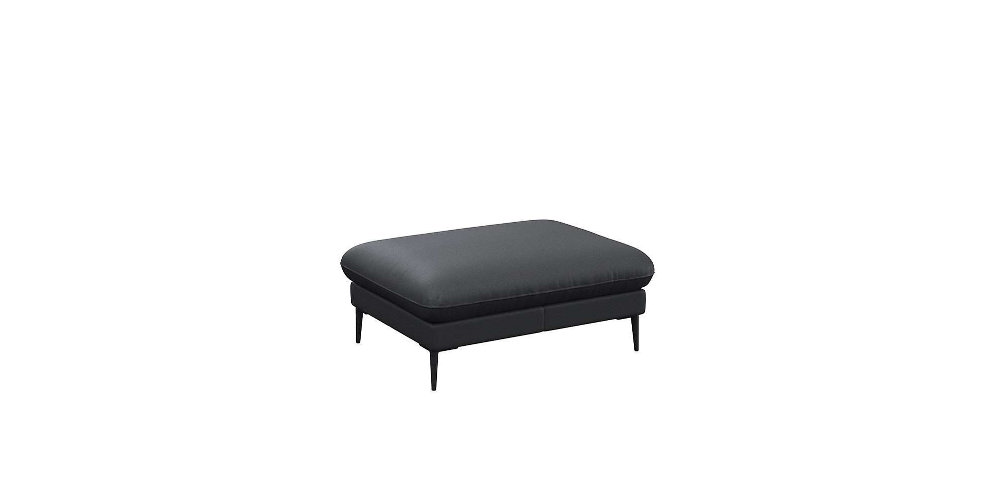 FLEXLUX Pouf Salino, Fußhocker, Sitzhocker, Polsterhocker, Kaltschaum & Stahl-Wellen, Füsse Schwarz