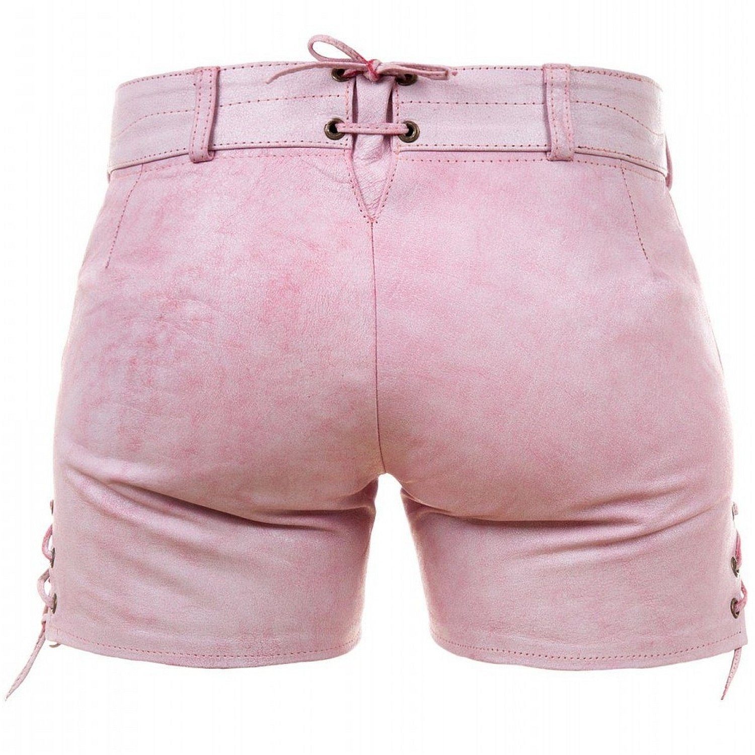 Trachtenlederhose Kurz Aus Ziegenleder - Mit Gürtel Gr. 44-64