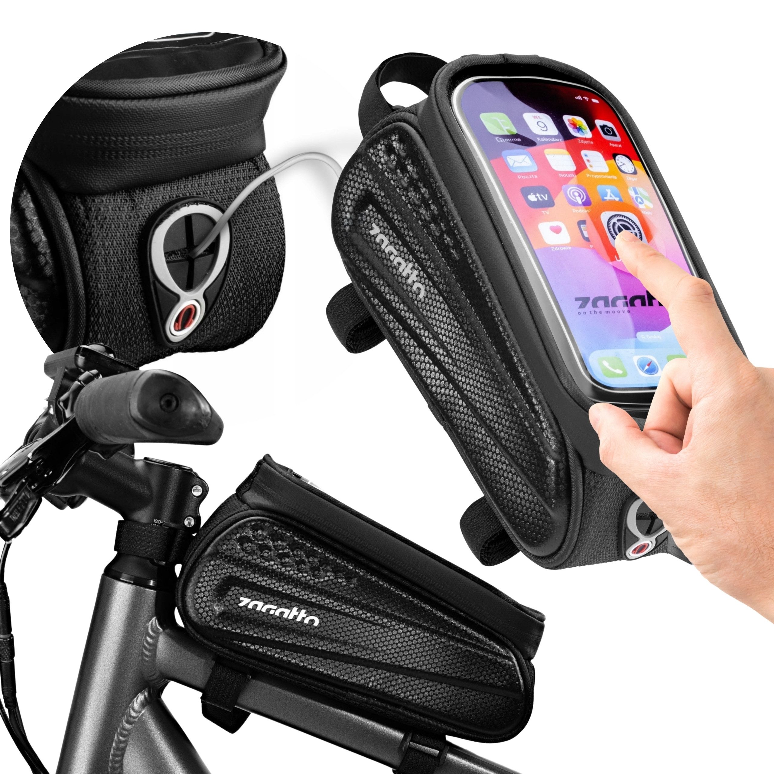 Fahrradtasche Zagatto Schwarzer Fahrradkoffer, wasserdichte Fahrradtasche 13x23x10cm