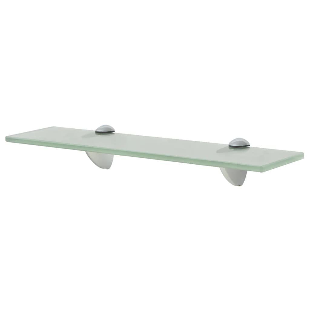 furnicato Wandregal Schweberegal Glas 40 x 10 cm Matt mit Zink-Legierung Befestigung, 1-tlg., Belastbare Glasablage mit 10 kg Tragkraft für Bad oder Wohnzimmer