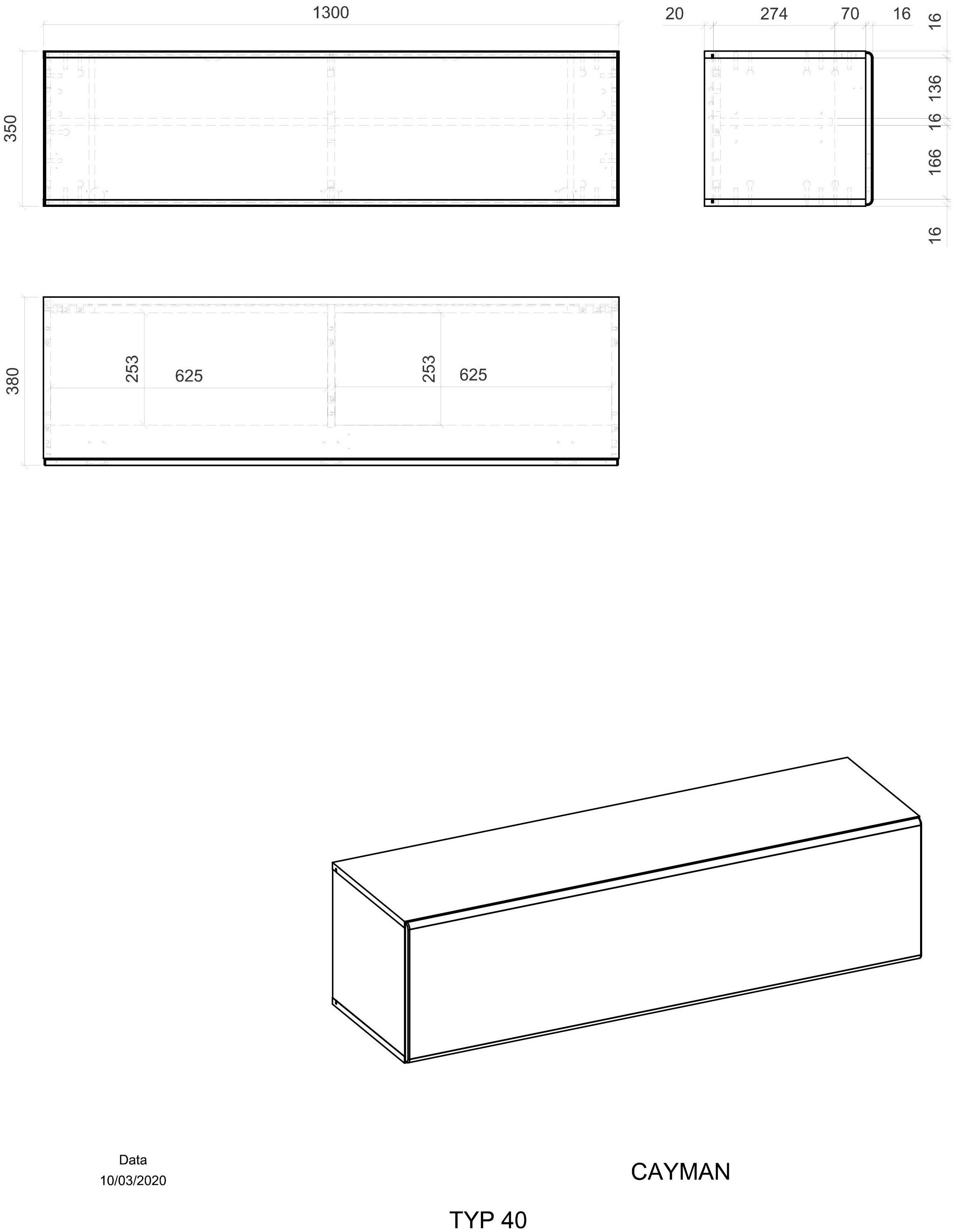 Places of Style Stauraumschrank Weiss | CAYMAN Breite ca. Weiss cm 130