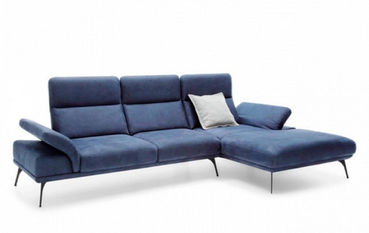 Couch, Ecksofa Made 2 Sofa Eckgarnitur Teile, Europe JVmoebel Polstersofa Blau in Ecksofa Form L