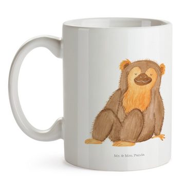 Mr. & Mrs. Panda Tasse Affe - Weiß - Geschenk, Tasse, Affen, Büro Tasse, Becher, Selbstachtu, Keramik, Exklusive Motive