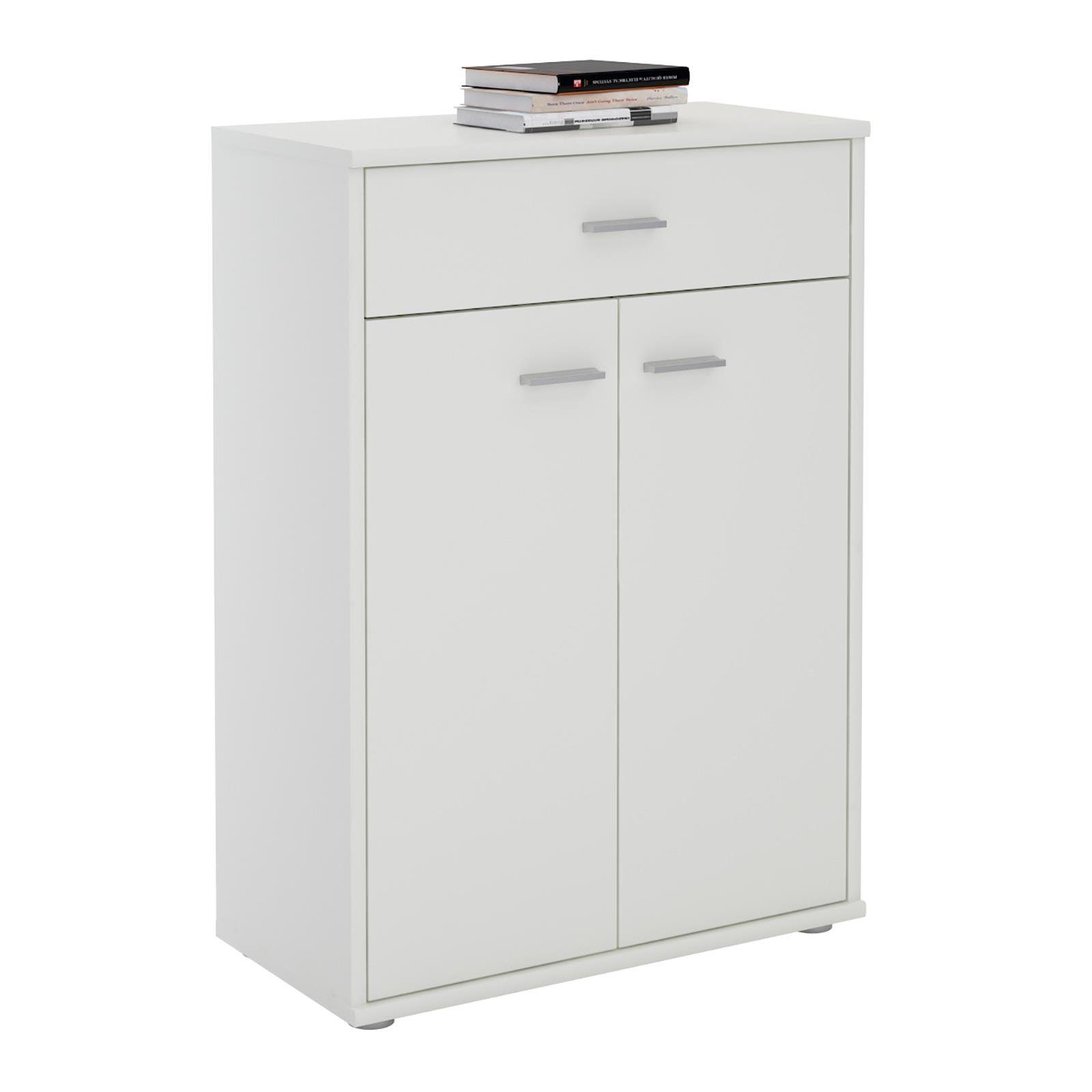 CARO-Möbel Highboard TOMMY, Kommode Sideboard Schrank in weiß 2 Türen Anrichte Highboard