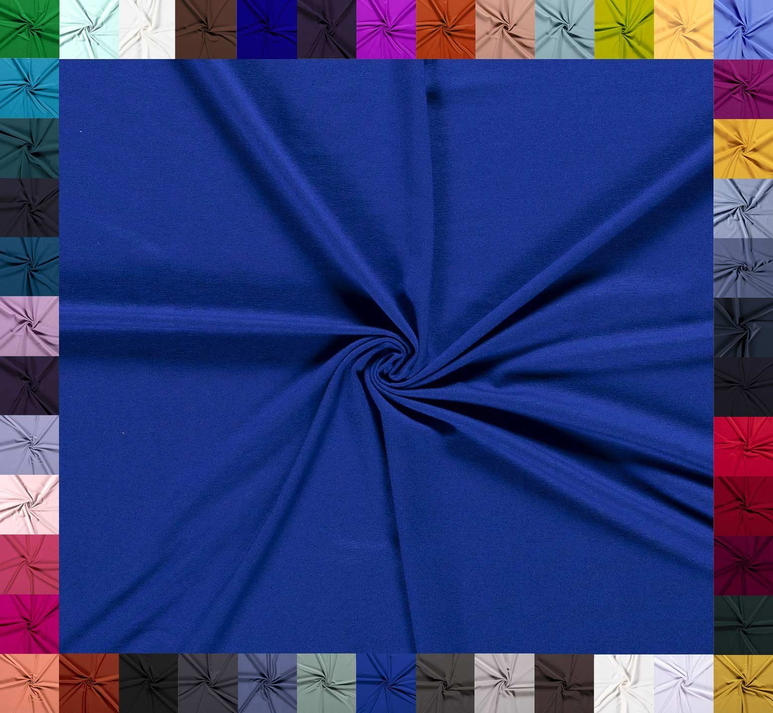 maDDma Stoff 0,5m hautfreundlicher Baumwoll-Jersey uni Meterware in tollen Farben, königsblau