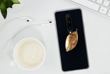 MuchoWow Handyhülle Blätter - Schwarz und Gold - Luxus - Natur - Pflanzen, Phone Case, Handyhülle OnePlus 7 Pro, Silikon, Schutzhülle