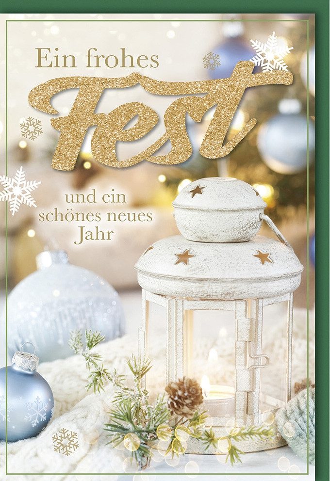 Verlag Dominique Grußkarten A - 22GD523 - Hochwertige Weihnachtskarte - GlitzerGlitzer - Glückwuns