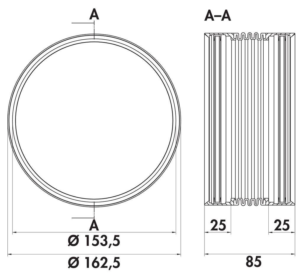 Thumbnail - Naber Montagezubehör Dunstabzugshaube COMPAIR PRIME flow® P-UVR 150 Universalverbinder 4051024