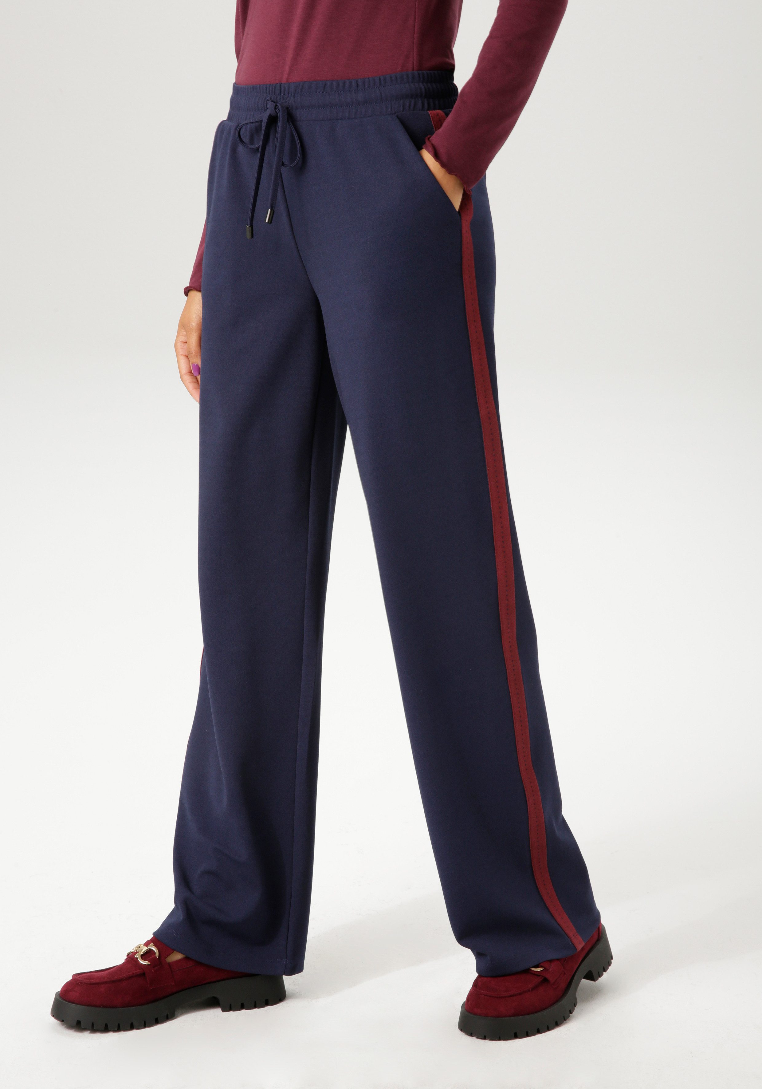 Aniston CASUAL Schlupfhose mit trendigem Tape günstig online kaufen