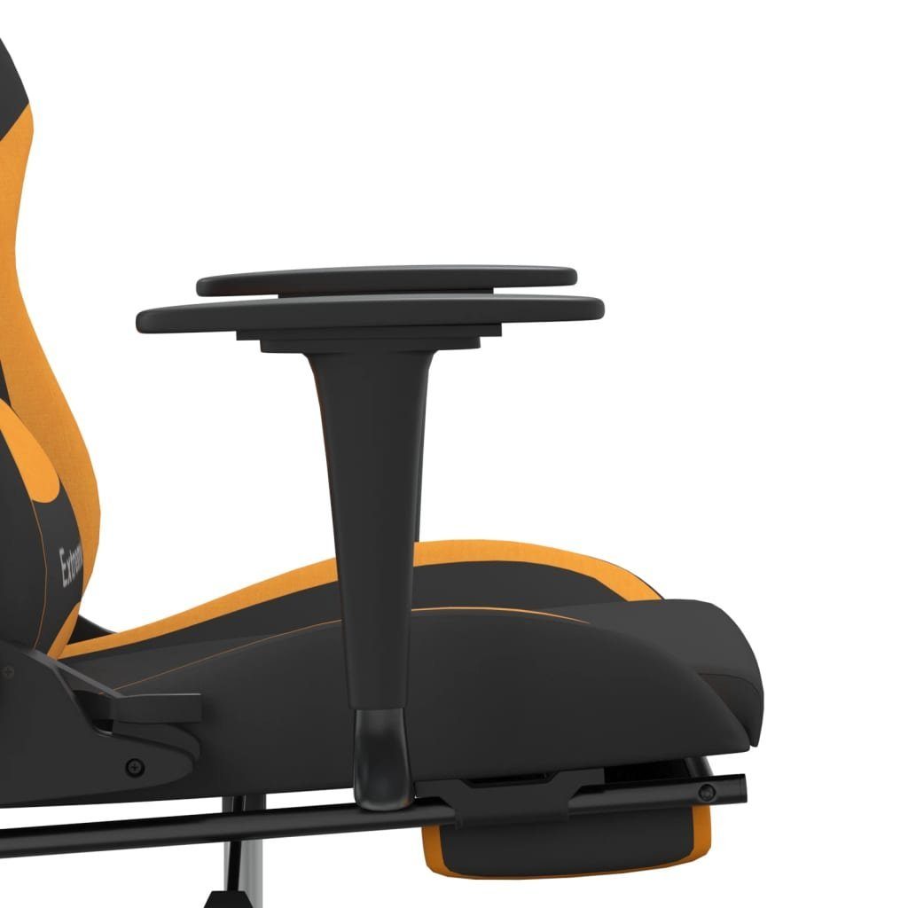 Massage St) Schwarz mit Orange & Fußstütze und (1 furnicato Gaming-Stuhl Stoff
