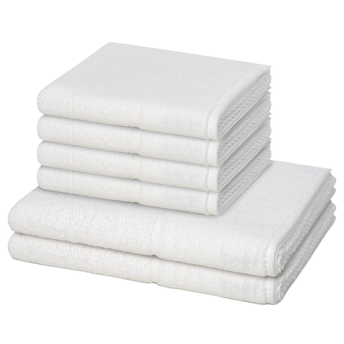 Möve for frottana Handtuch Set Pearl, Walkfrottee (Spar-Set, 6-St), 4 X Handtuch 2 X Duschtuch im Set - Baumwolle - Saugstark