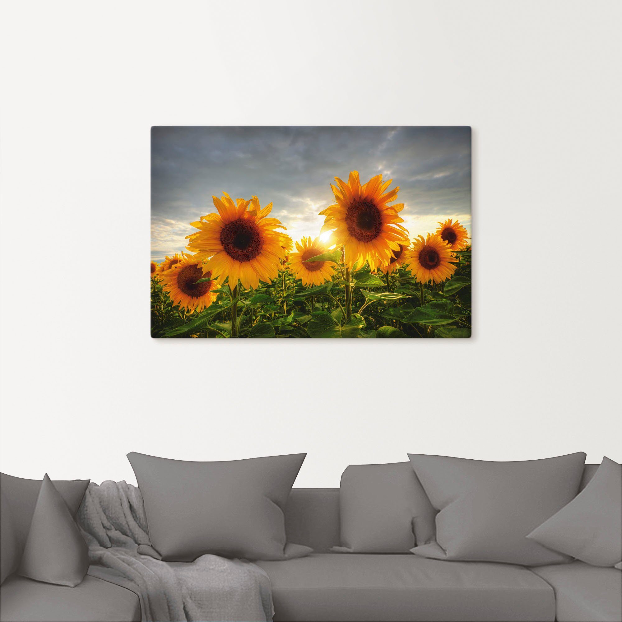 Artland Leinwandbild Sonnenblumen II, Blumen (1 St), auf Holzrahmen gespannt