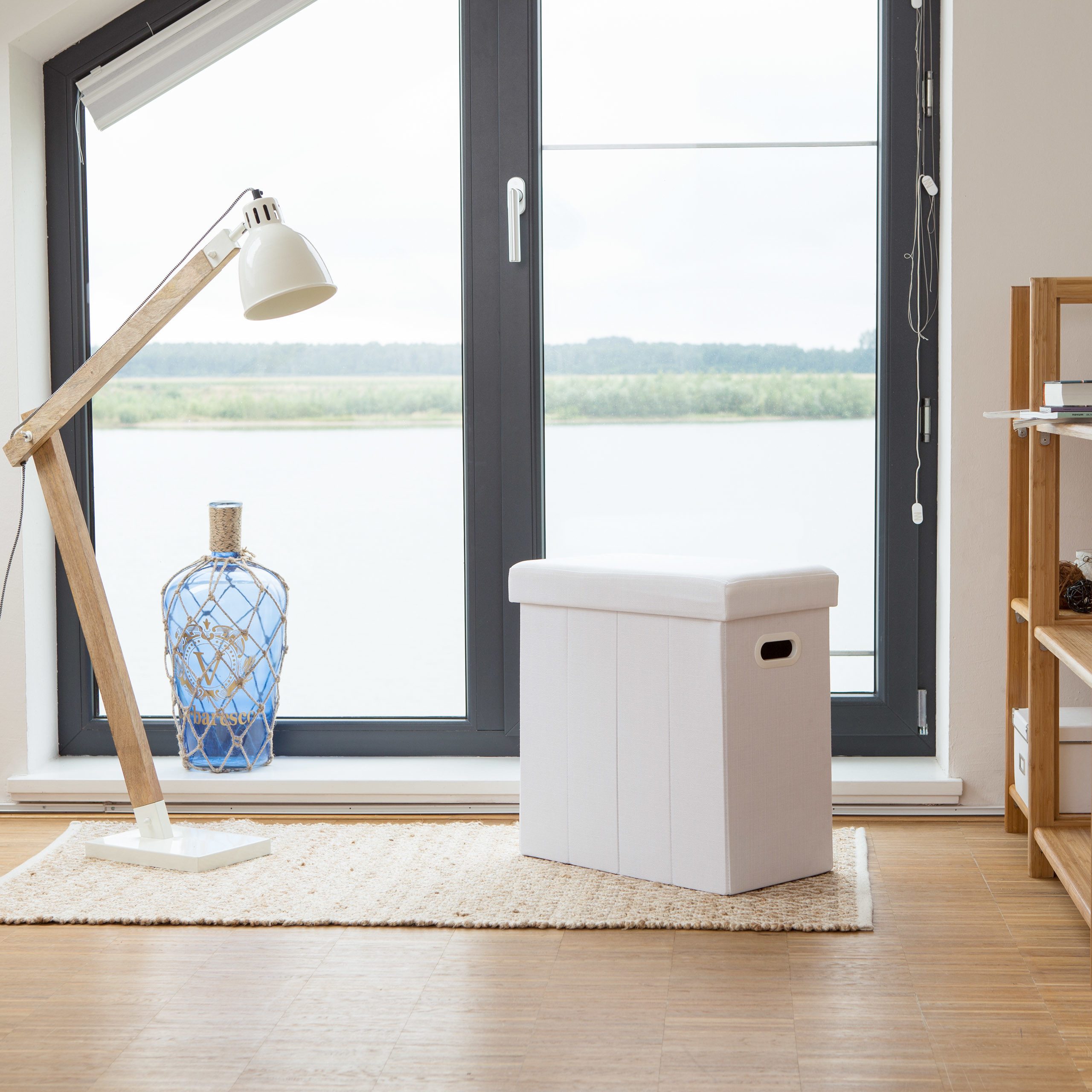 relaxdays Sitzhocker Faltbarer Sitzhocker, Weiß günstig online kaufen