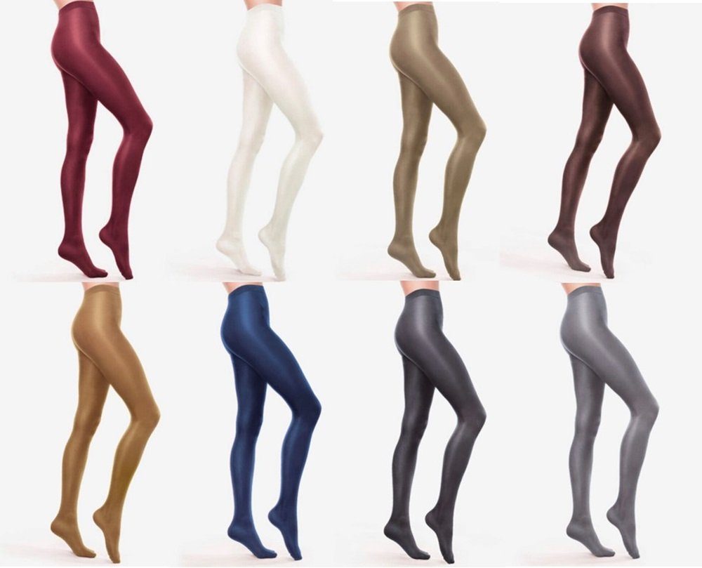 Lycille Strumpfhose glänzend, aus Damen DEN navyblau Strumpfhose für NAVYBLAU blickdichte elegant, stylisch, (1 blickdicht, Stück) 100 Den Mikrofaser modern, 100