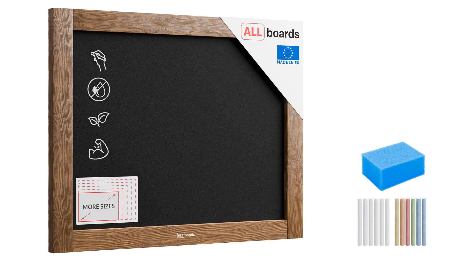 ALLboards Tafel ALLboards Kreidetafel Holzrahmen Schreibtafel Wandtafel günstig online kaufen