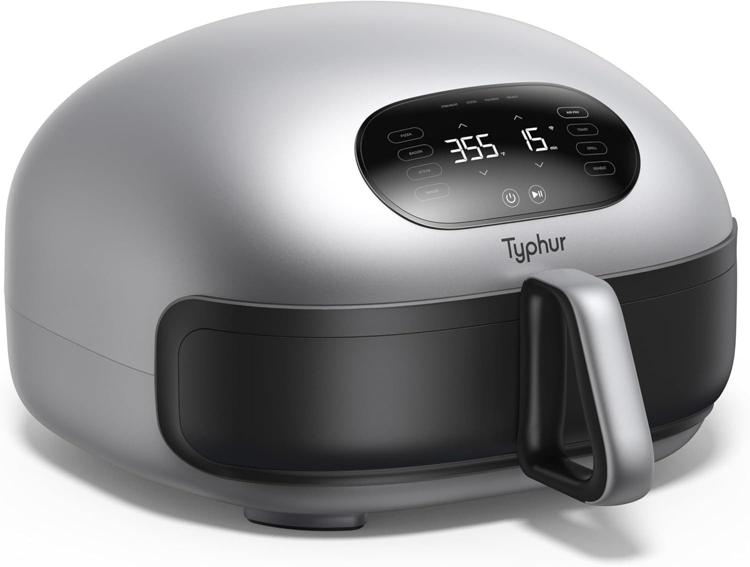 Typhur Heißluftfritteuse, 1750 W, 360° Heißluft, 15-in-1, schnell, leise, Selbstreinigung, App-Steuerung