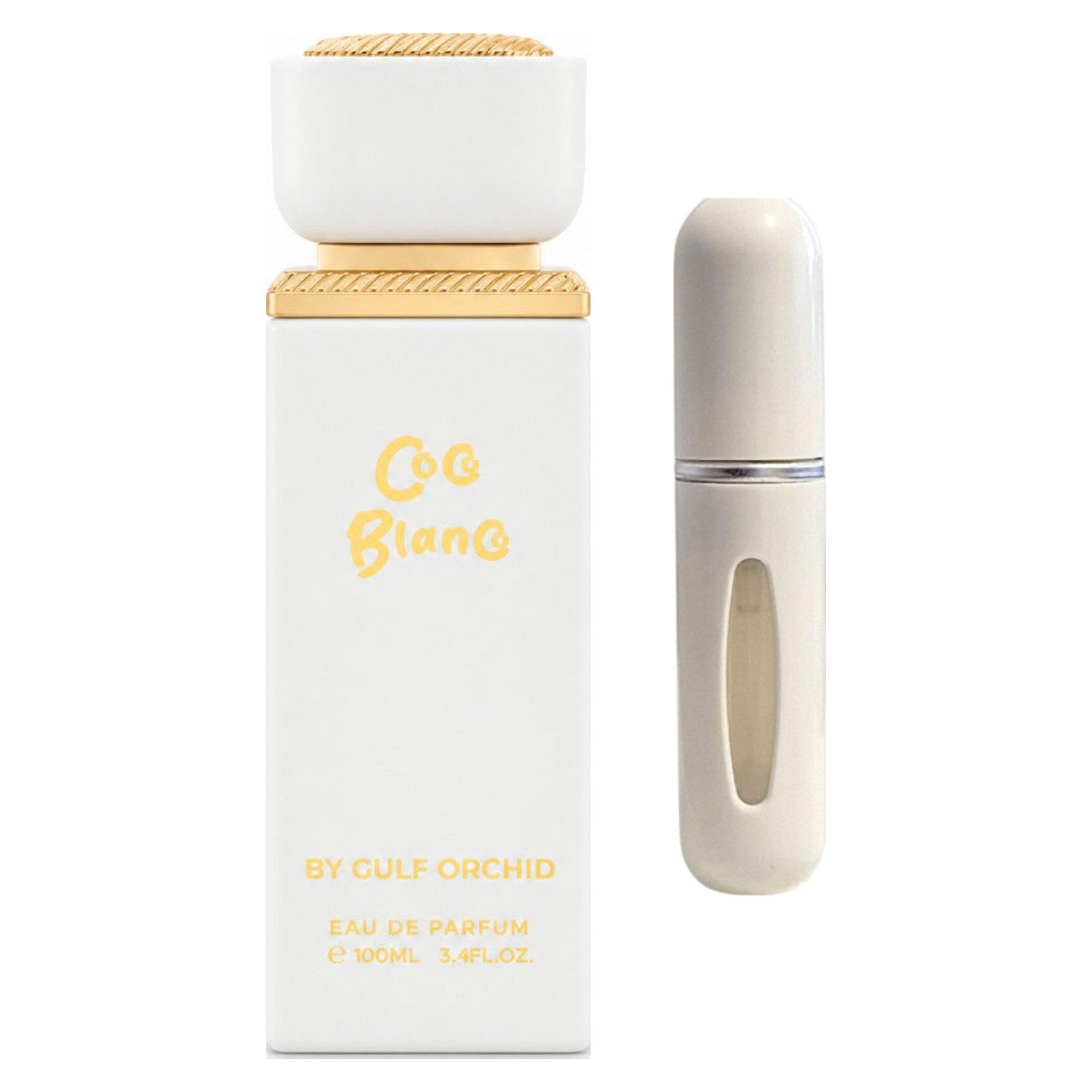 Gulf Orchid Duft-Set Coco Blanco EDP – Süß Gourmand + Parfümzerstäuber (leer)