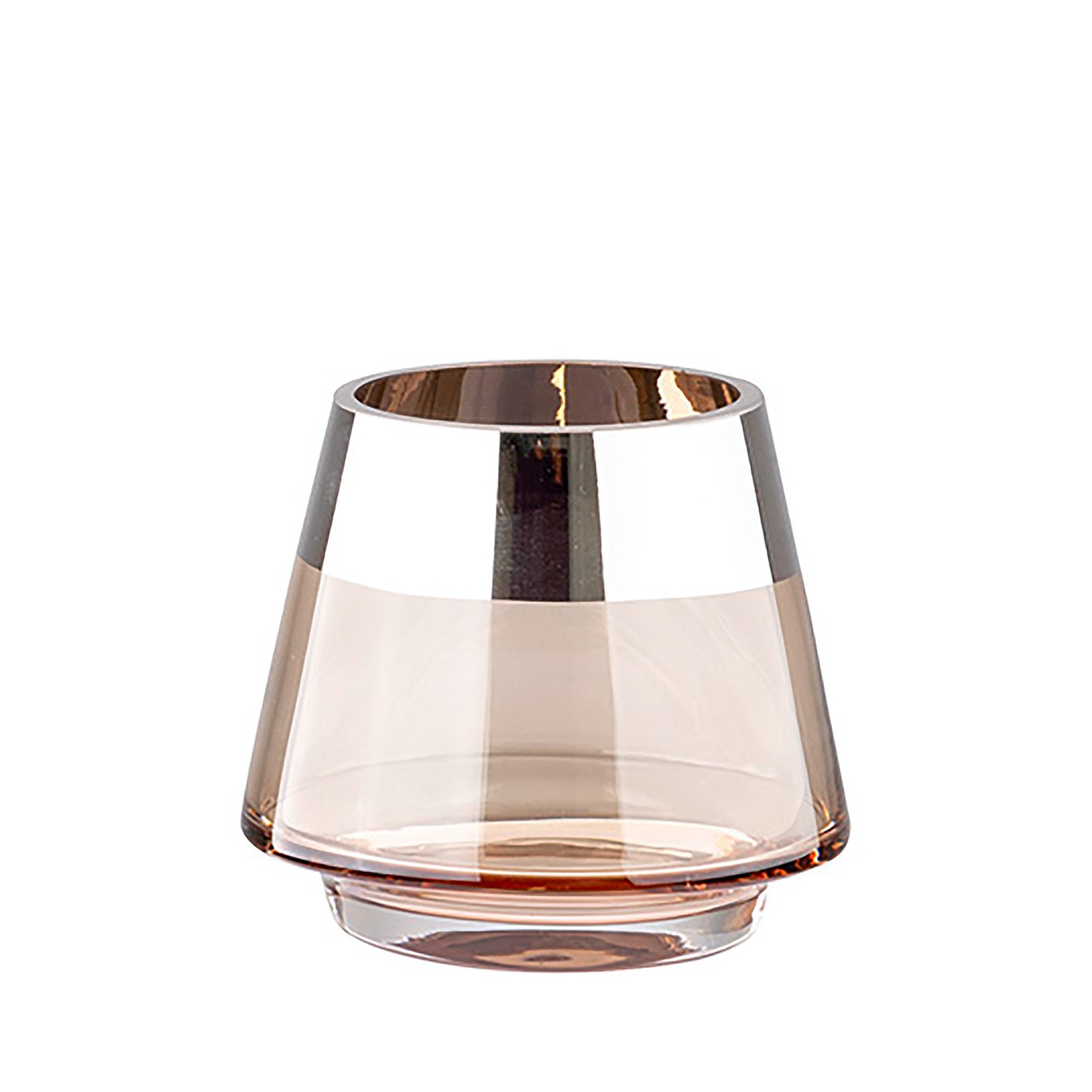 Fink Teelichthalter JONA - 2er Set Teelichthalter aus Glas in Sand/Silber - Windlichter (2er Set Teelichthalter, 2er Set), Kerzenhalter - Teelicht - Kerzenlicht - Geschenkeset - Dekoration