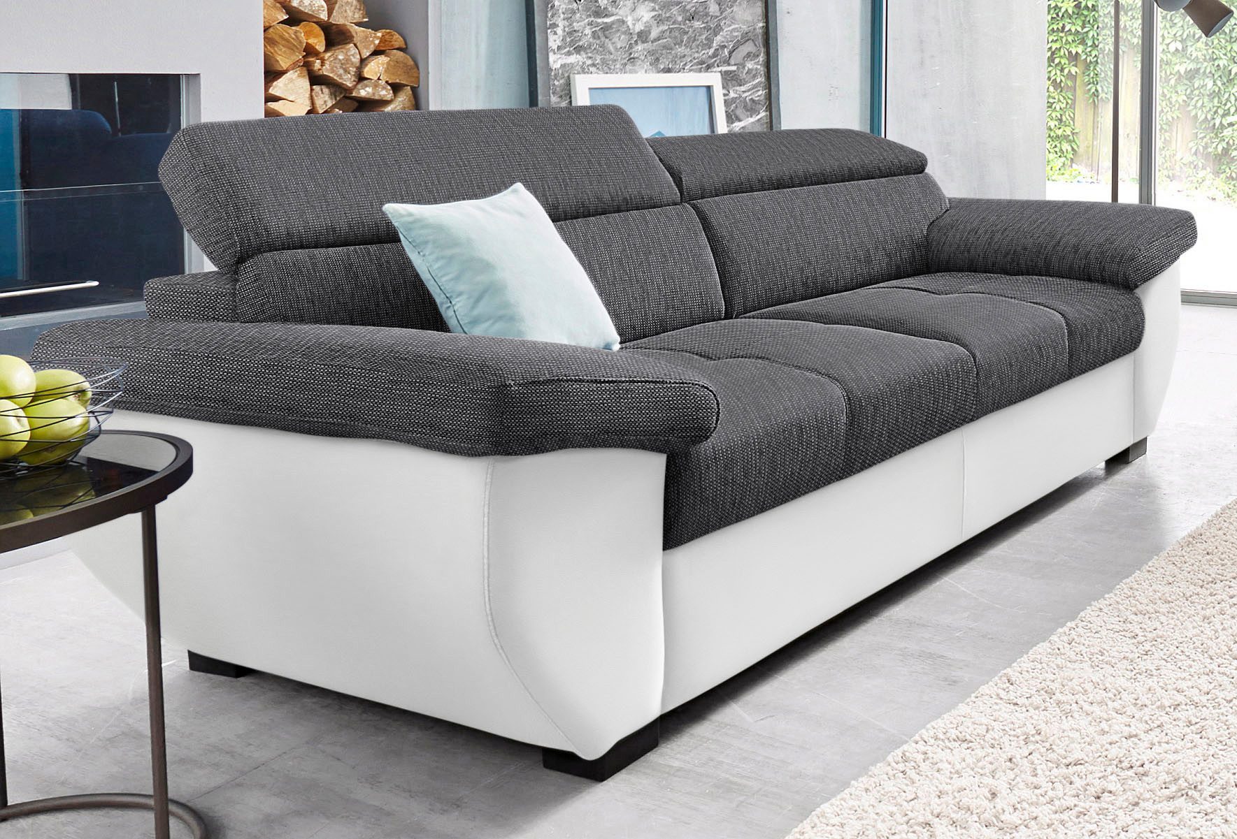 COTTA 2,5-Sitzer Speedway, Big-Sofa mit Kopfteilverstellung