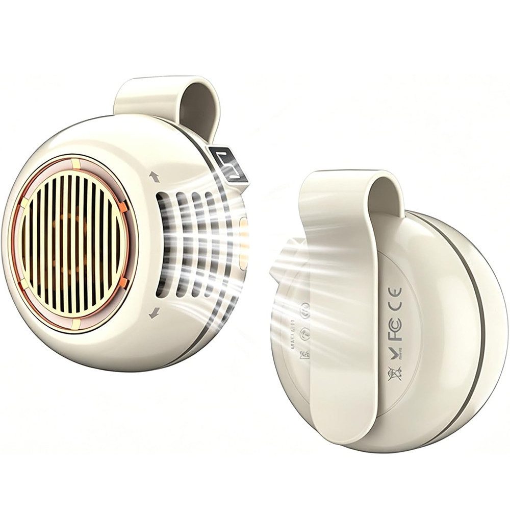 Mrilary Handventilator handfreier Clip- und Taillenventilator,Mini USB-C Wiederaufladbar, 5 Geschwindigkeiten, LED-Digitalanzeige,für Outdoor, Reisen und Büro