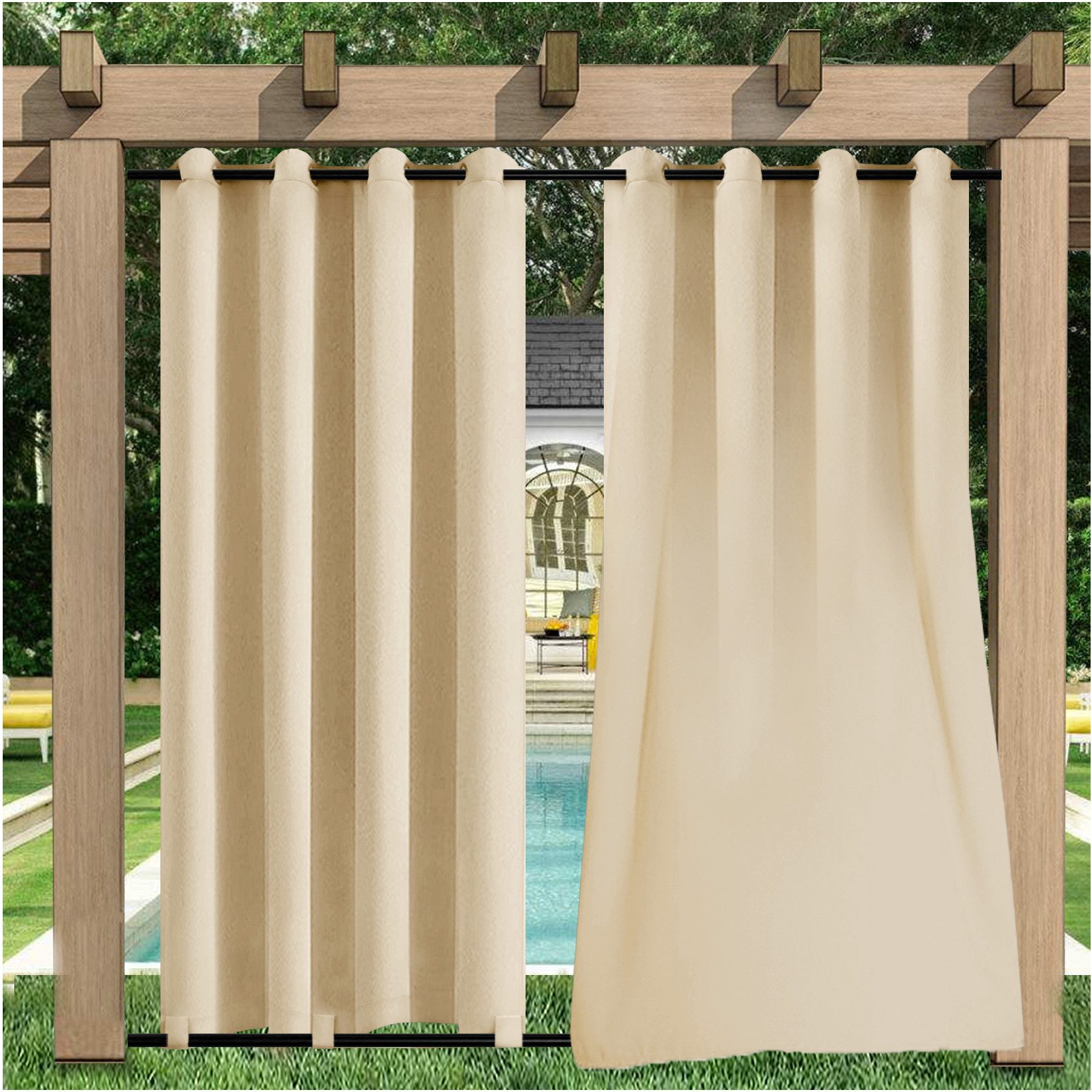Sunicol Gardine Outdoor Vorhang,Wasserdicht,Oben Unten mit günstig online kaufen