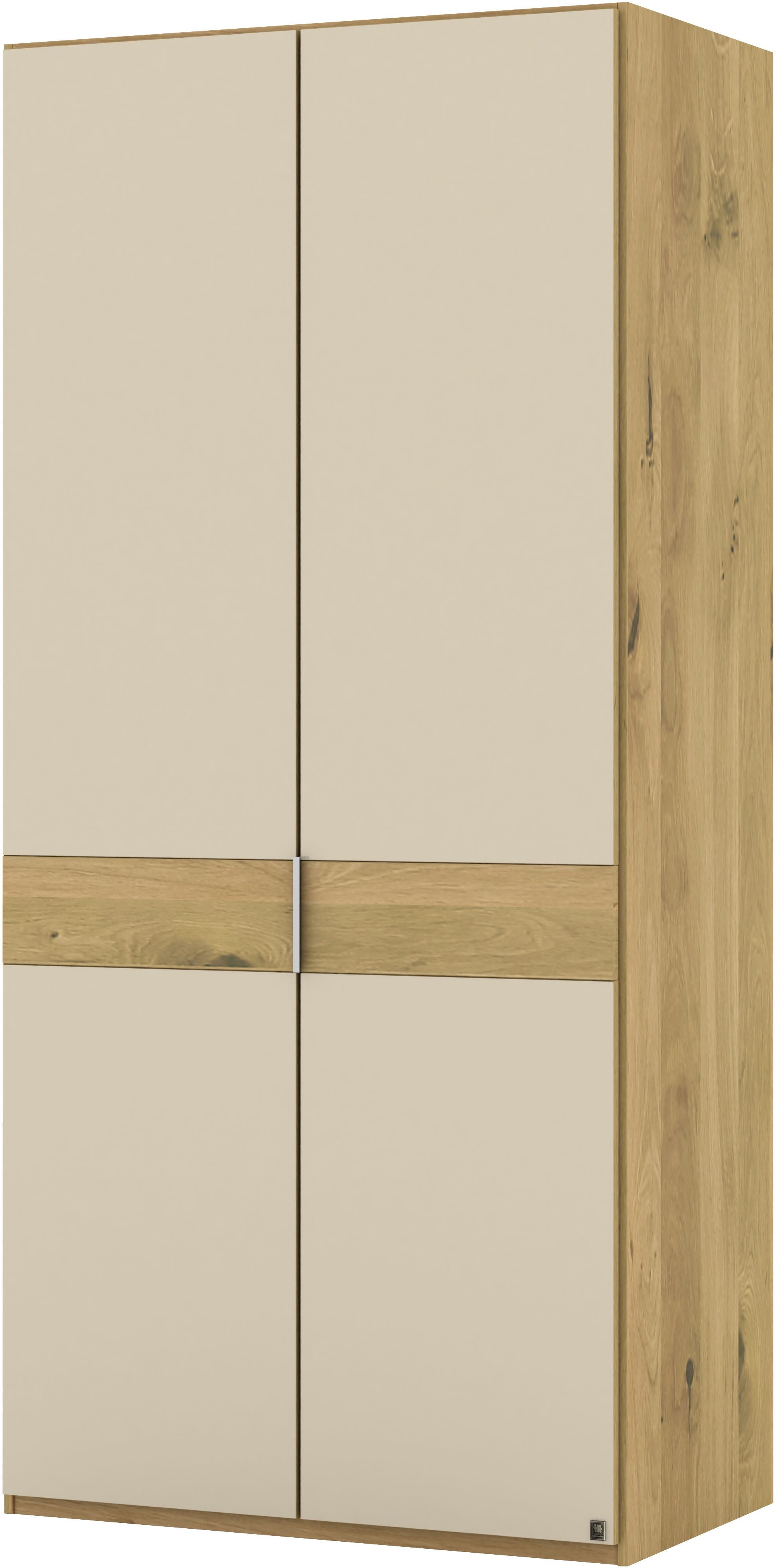 Musterring Kleiderschrank Savona, Kleiderschrank, Schrank, Garderobe, teilmassiv Eiche (mit Türdämpfern, mit Spiegel oder Glas, extra Böden, MADE IN GERMANY) Türen in Bianco-Eiche massiv, Spiegel-/Glastüren, verschiedene Größen