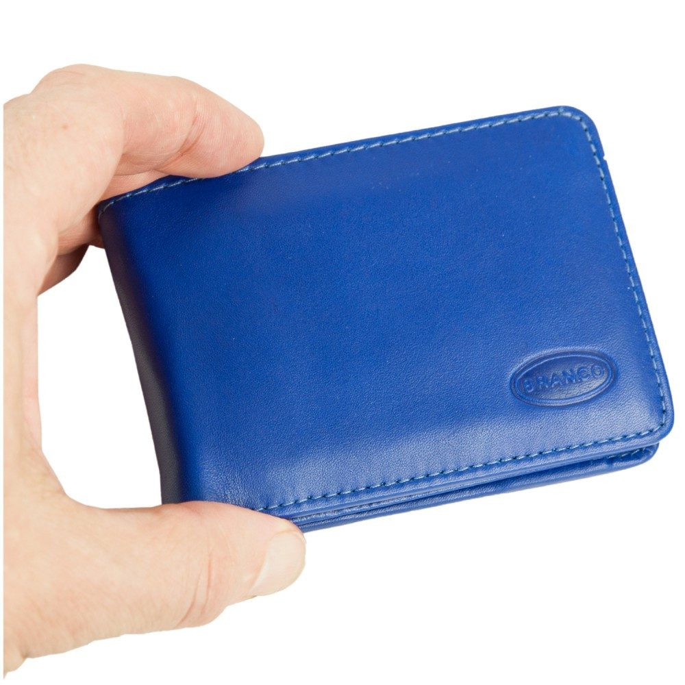BRANCO Mini Geldbörse Kleine Geldbörse / Mini Portemonnaie, Leder, Azur-Blau, Branco 12022
