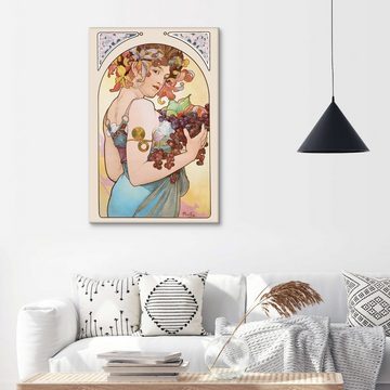 Posterlounge Leinwandbild Alfons Mucha, Früchte, natur, Wohnzimmer Malerei