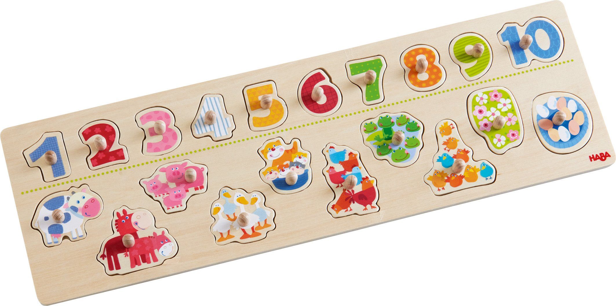 Image of HABA 301961 - Greifpuzzle Tierischer Zählspaß, 20 Teile