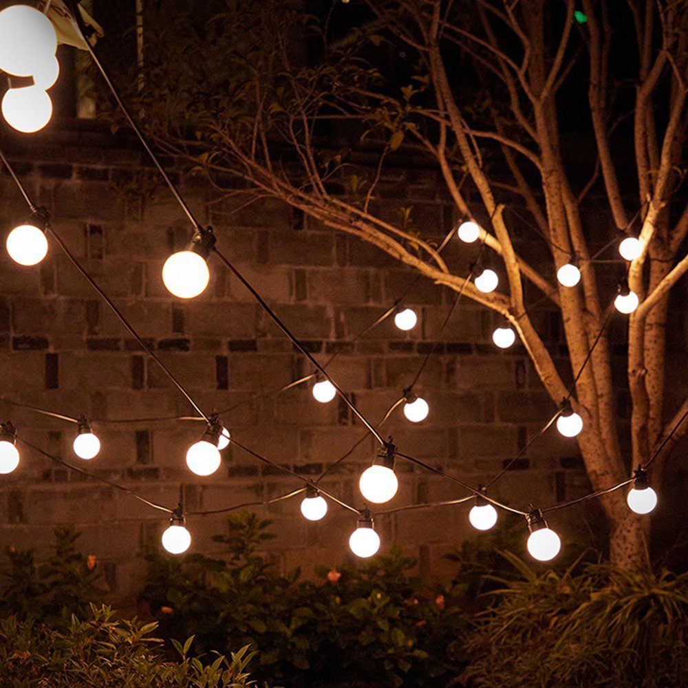 Rosnek LED-Lichterkette Terrassenlicht,G50, Außen Strom Glühbirnen,Hochzeit  Garten Party Deko