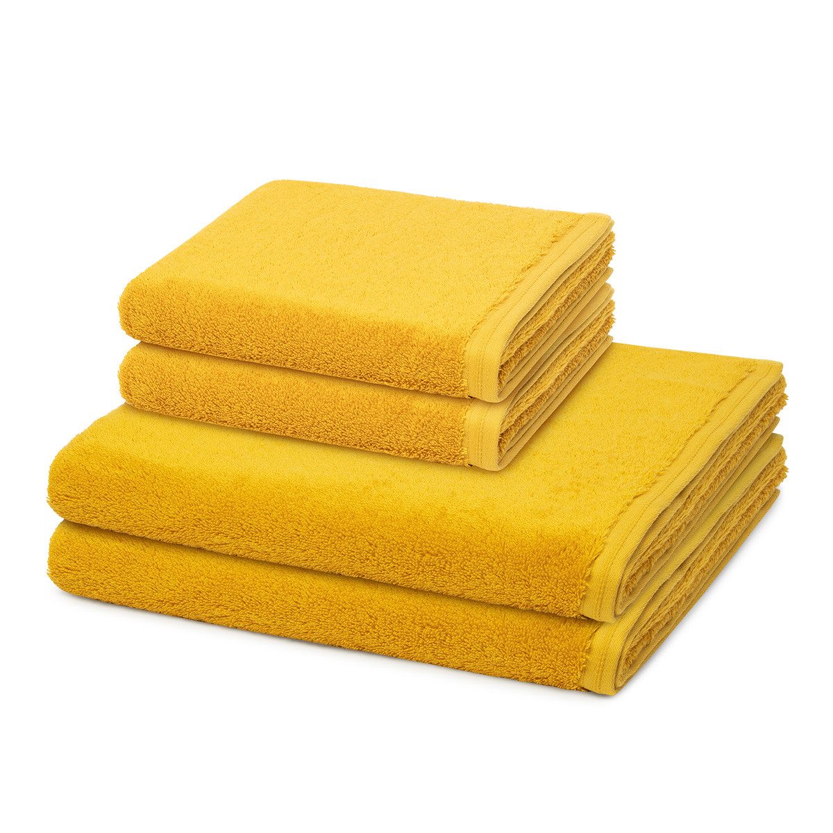Vossen Handtuch Set Vegan Life, Frottee (Spar-Set, 4-St), 2 X Handtuch 2 X Duschtuch im Set - Baumwolle - Saugstark