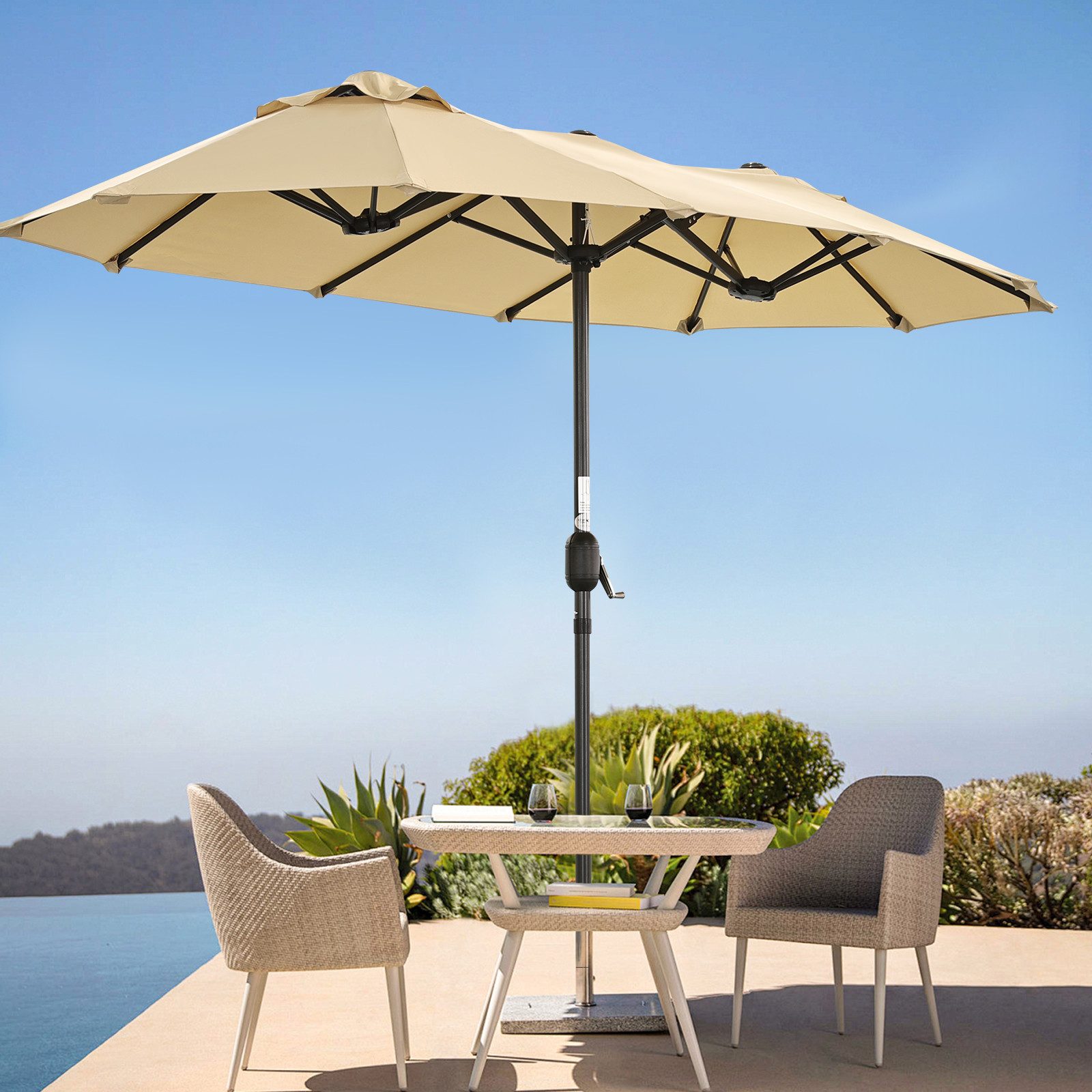 Angel Living Sonnenschirm Doppelsonnenschirm Marktschirm Gartenschirm günstig online kaufen