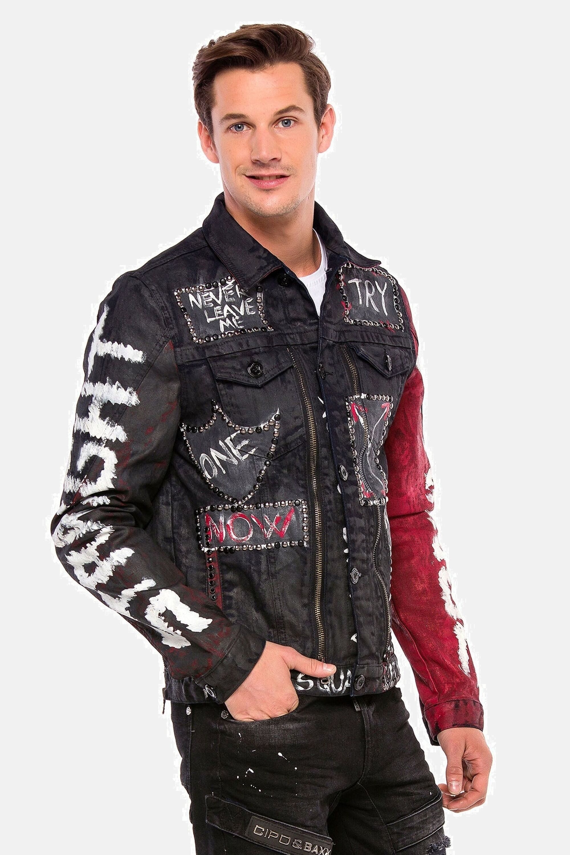 Cipo & Baxx Jeansjacke Jacke mit Knopfleiste, CJ248