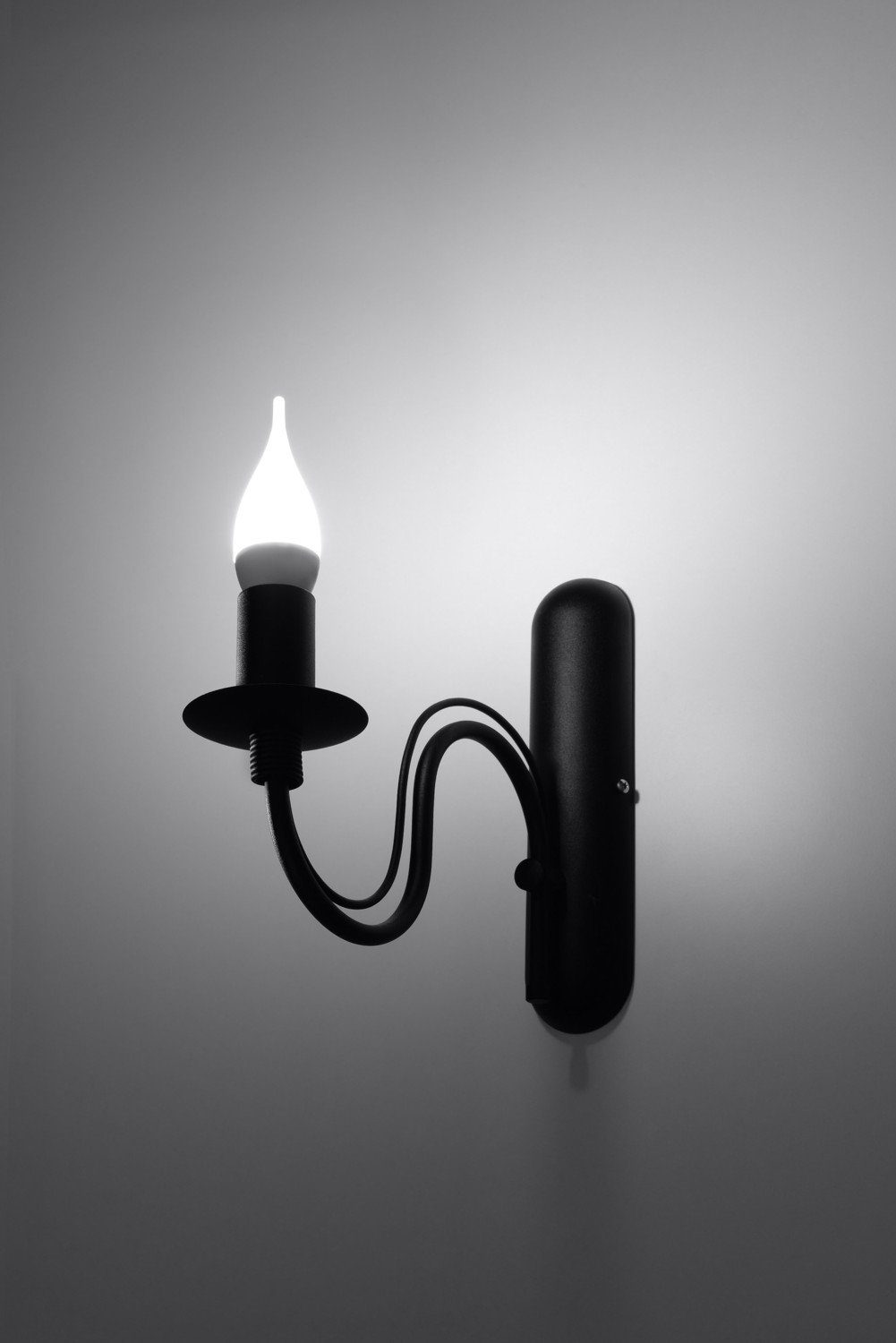Wandlampe Metall Schwarz Rustikal Flur FIORANO, Wohnzimmer Landhaus Wandleuchte ohne Leuchtmittel, Deko Licht-Erlebnisse