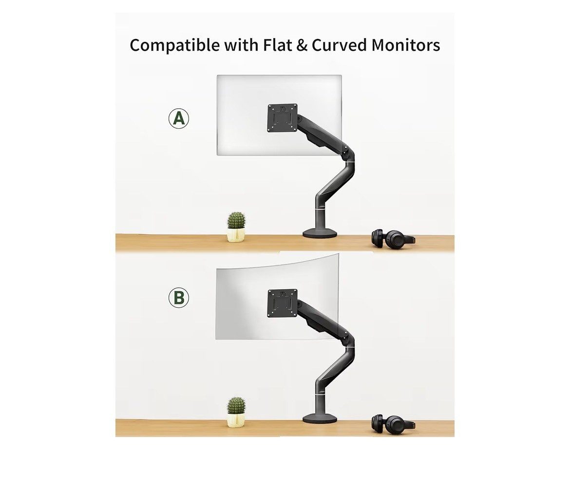 UE Stock GmbH Monitor-Halterung Ergounion 17 bis 49 Zoll höhenverstellbar & schwenkbar, (bis 49 Zoll, robuste Stahl-Aluminium, 360° drehbar, Voll Verstellbar)