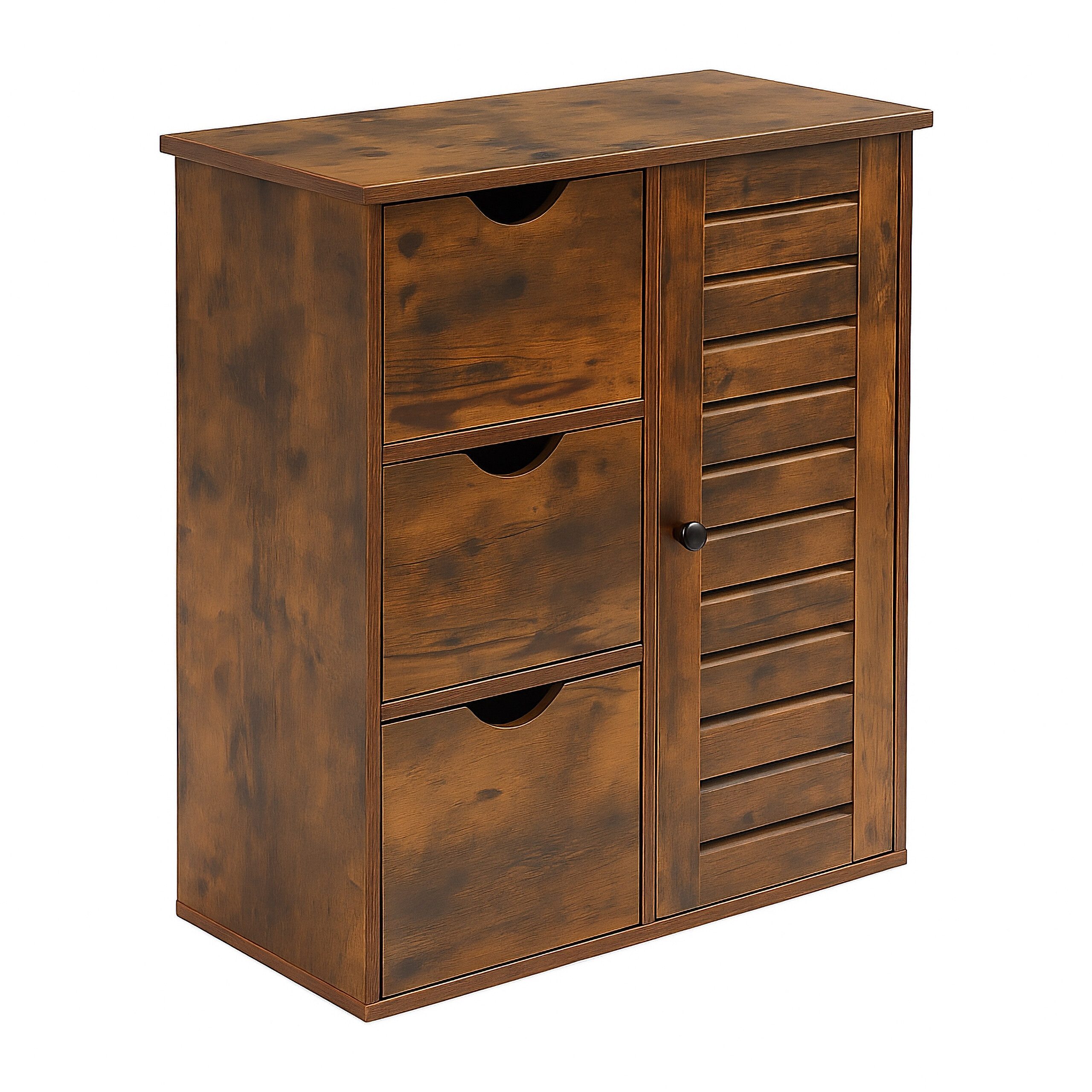 relaxdays Beistellschrank Badezimmerschrank mit 3 Schubladen Vintagebraun günstig online kaufen