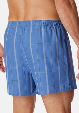 Schiesser Boxershorts 4er Pack Web (Spar-Set, 4-St) Boxershorts - Baumwolle - Mit Eingriff - Atmungsaktiv