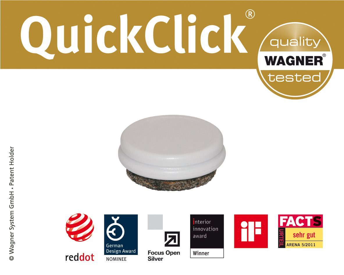 - WAGNER 25, QuickClick® für Ø DUO 30 Möbelgleiter, Nachfüllpack 25, - für 30 8er-Set mm in DE, 20, - - mm Kunststoffgleiter Basis & Ersatzgleiter - Filzgleiter, Ø 20, design Wollfilz Stuhlgleiter, Klick-Gleiter yourself Kunststoff - Made Durchmesser