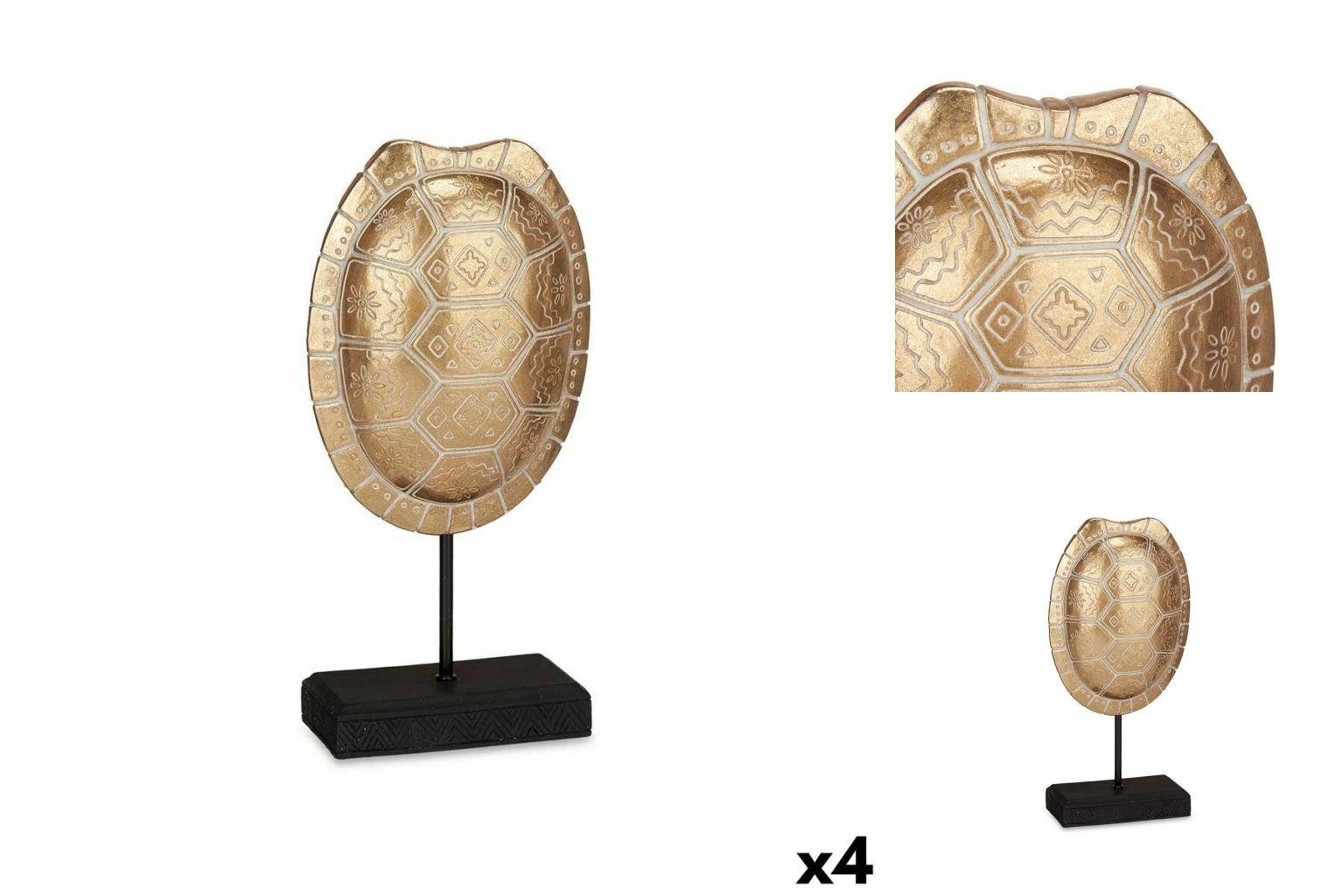 Gift Decor Dekoobjekt Deko-Figur Tortoise Gold 17,5 x 36 x 10,5 cm 4 Stück
