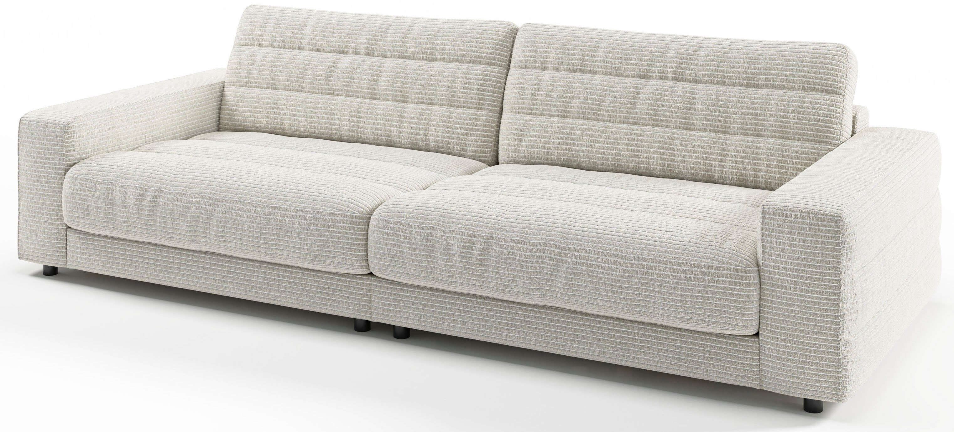 3C Candy Big-Sofa Stripes, Lose Quersteppung silber feiner mit Rückenkissen