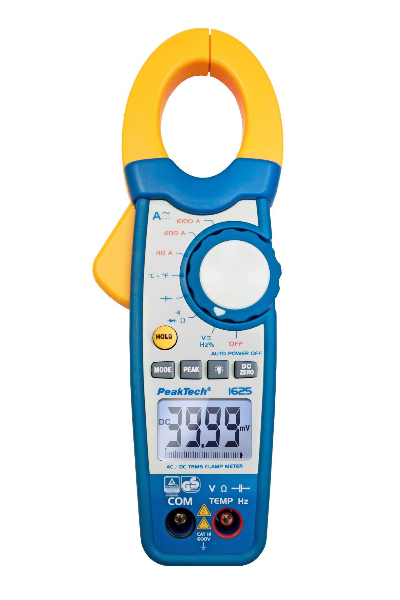 PeakTech Strommessgerät PeakTech 1625: Stromzangenamperemeter TrueRMS 1-tlg. mit Digitalmultimeter, &