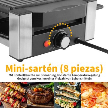 TLGREEN Raclette Raclette Grill,Raclette 8 Personen,Grillplatte Tischgrill für Partys, stufenloses Thermostat