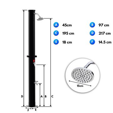 Bettizia Solardusche Solardusche Schwarz Gartendusche Schwimmen mit Fußdusche 20L/35L/40L