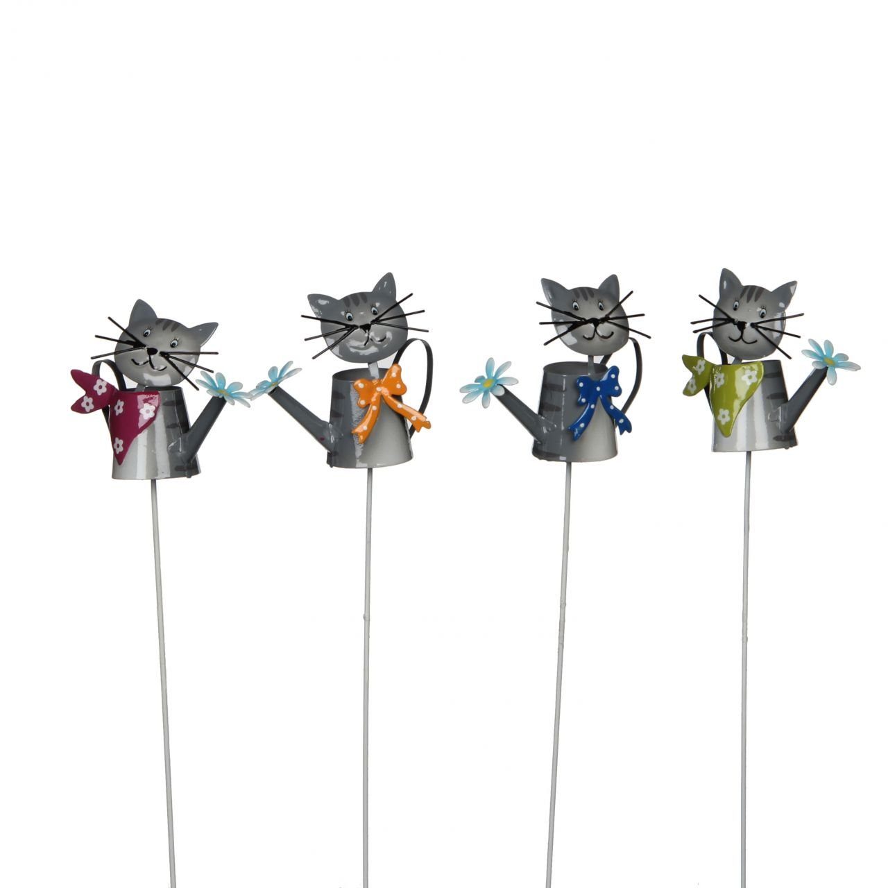 Mica Decorations Gartenfigur Mica Gartenstecker Katze grau 26,5 cm