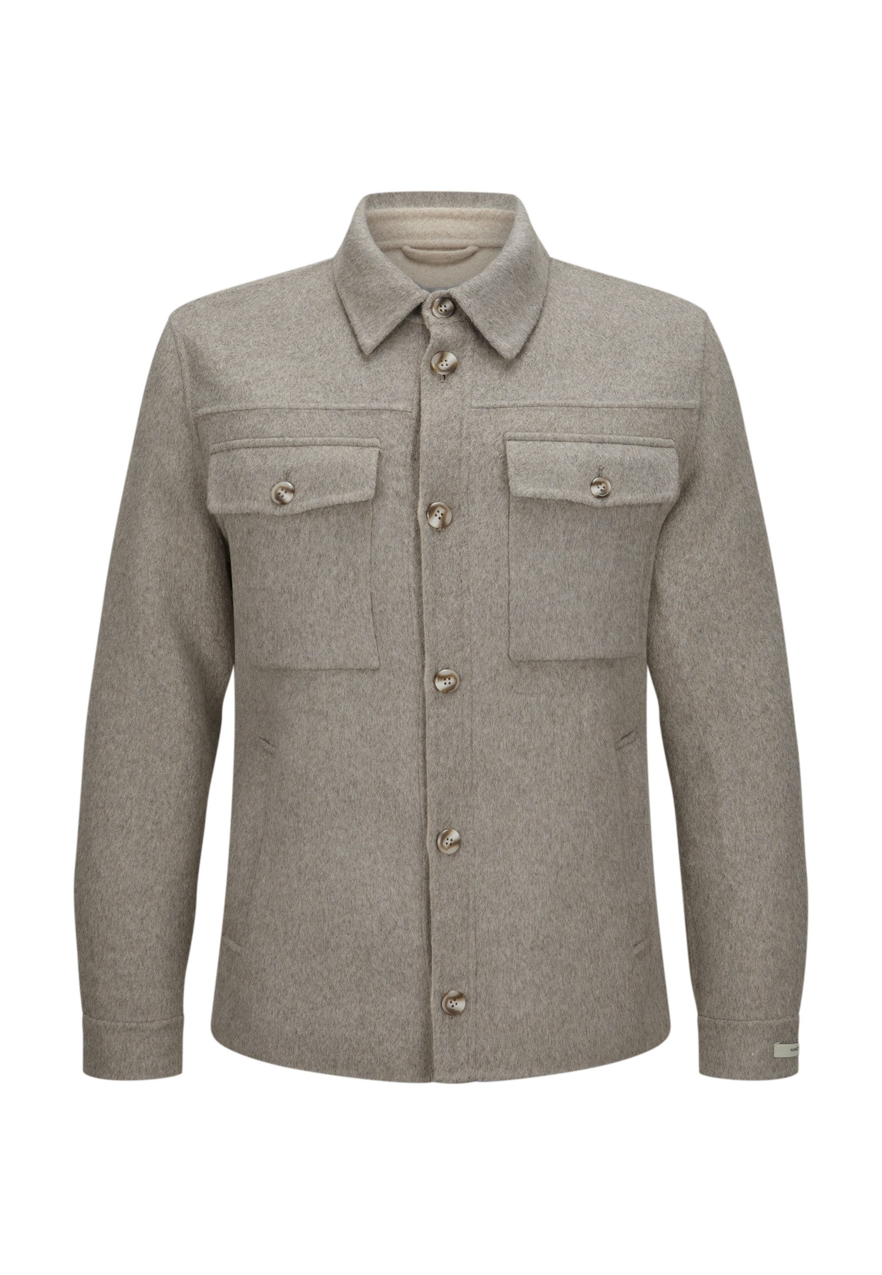 Milestone Wolljacke MSBorgo Herren Jacke Wolle klassisch Knöpfe mit Logo Badge