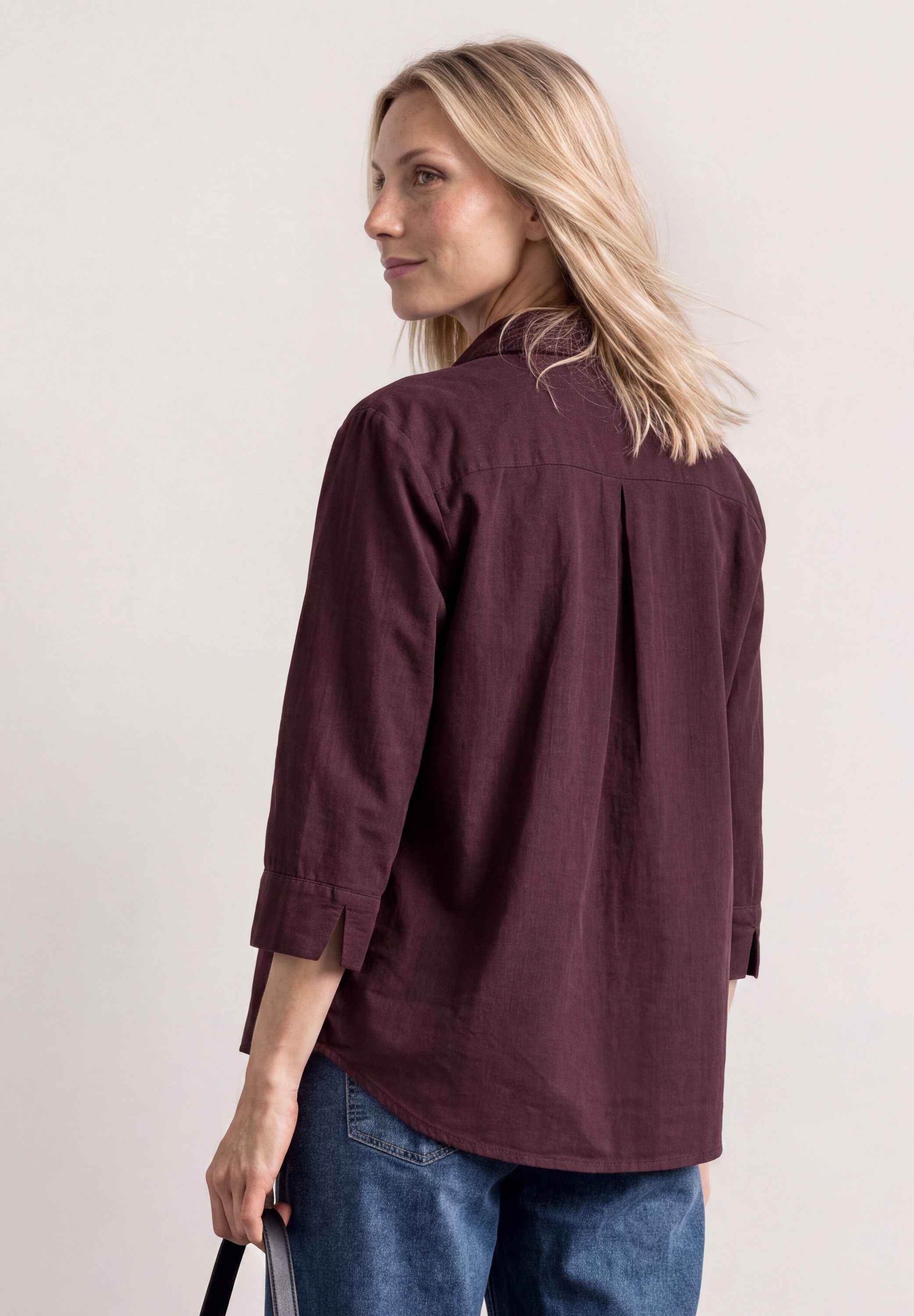 STREET ONE Hemdbluse 3/4-Arm-Hemdbluse mit Cordmix