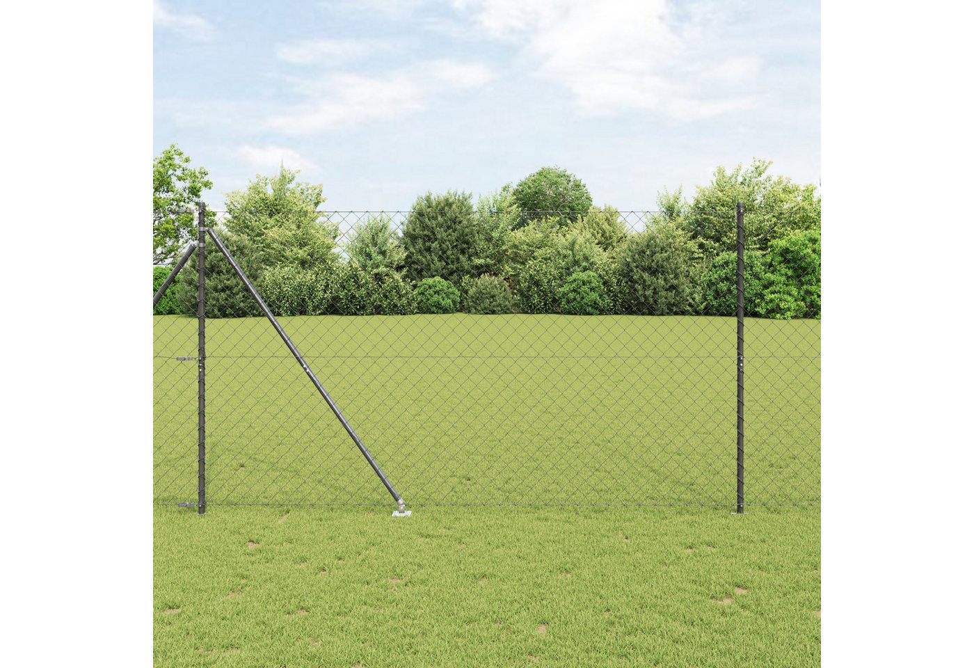 Thumbnail - vidaXL Gartenzaun Drahtzaun mit 7 Spike-Pfosten 1,6x10 m feuerverzinkter Stahl, (2-St)