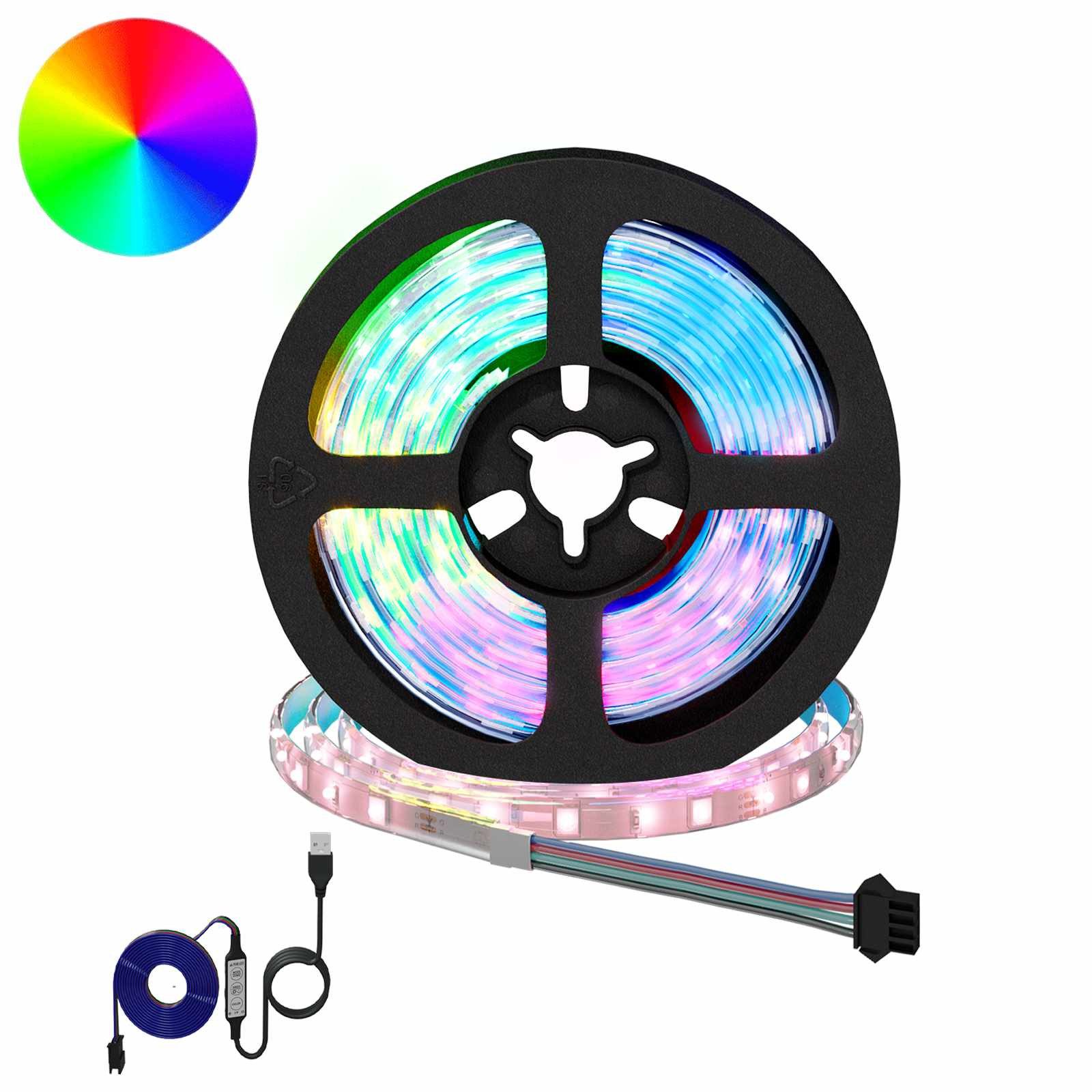 vidaXL Lichterschlauch LED-Streifen 2 stk. Schwarz und Transparent