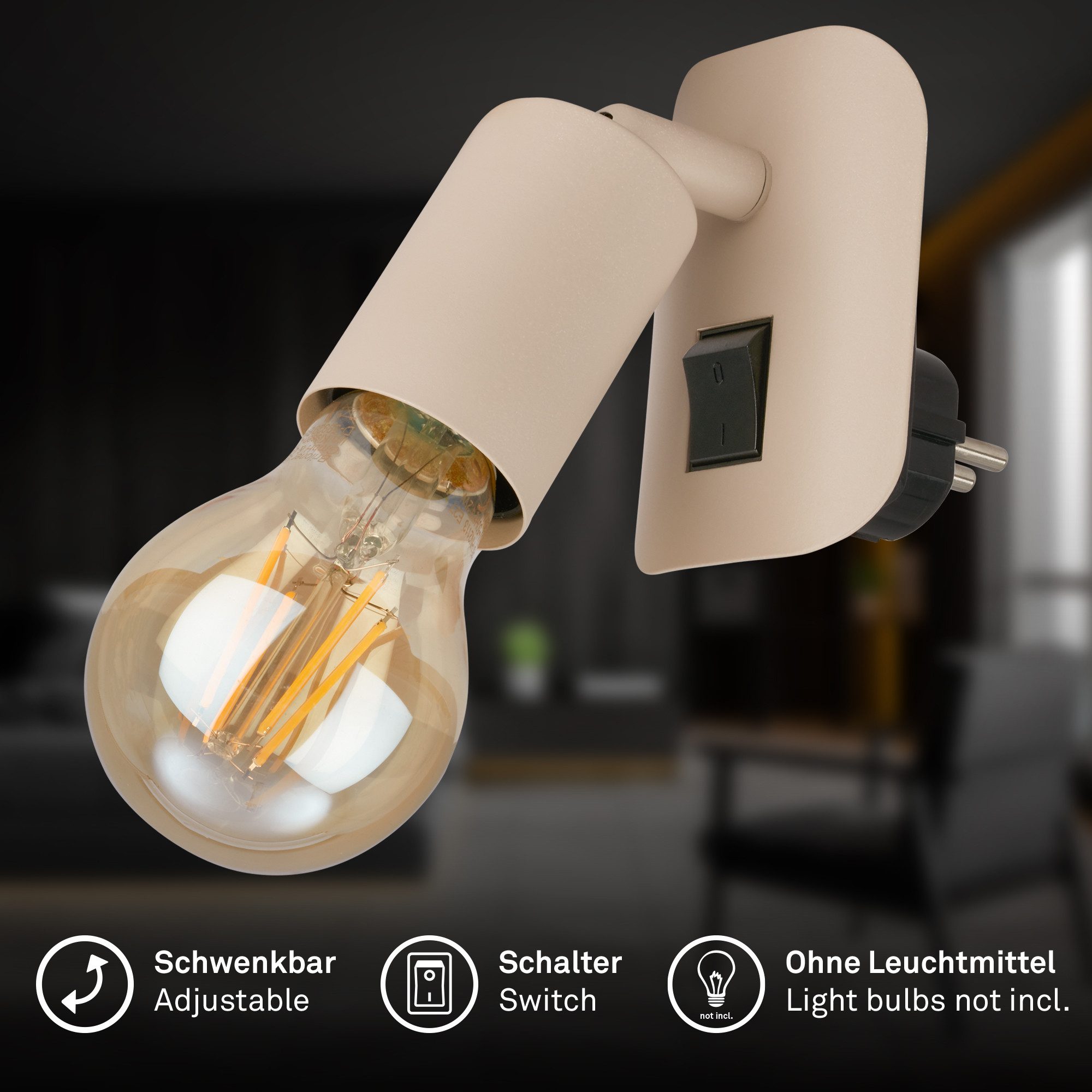 Briloner Leuchten Wandleuchte 2602X, ohne Leuchtmittel