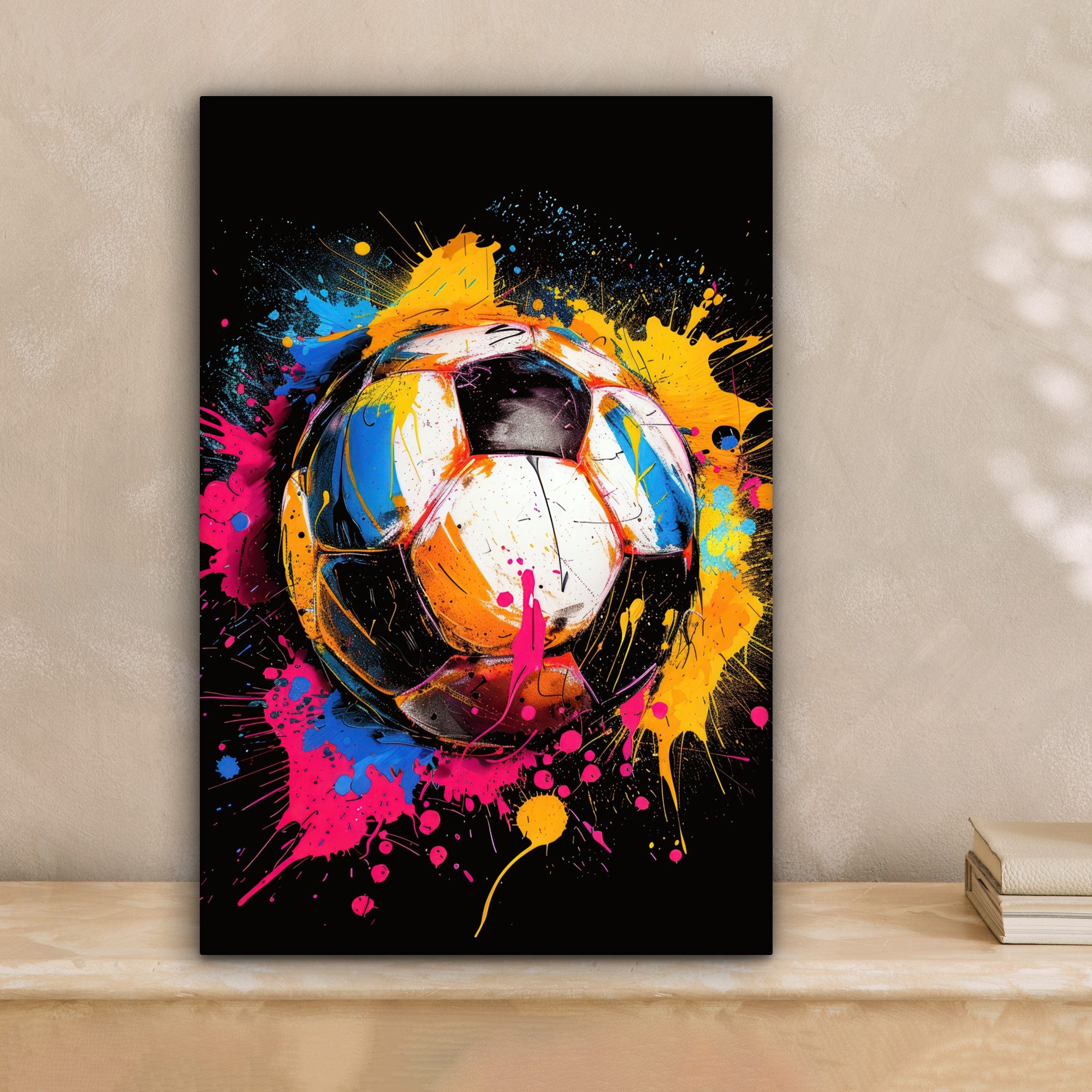 OneMillionCanvasses® Leinwandbild Graffiti - Sport - Fußball - Farbe - Ball günstig online kaufen